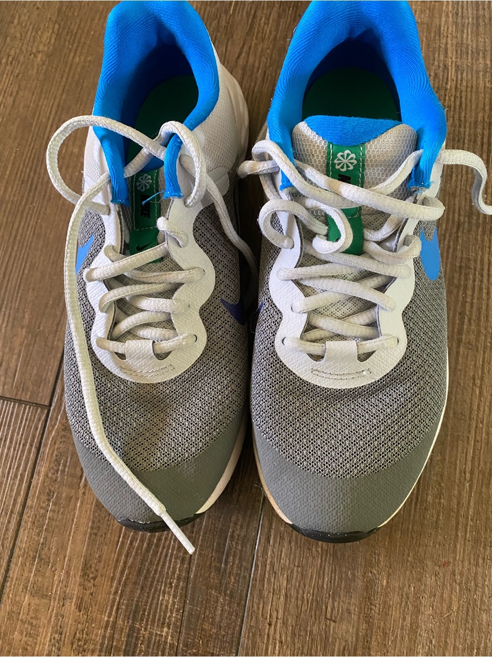 Nike Kids Gray and Blue Athletic Sneakers -